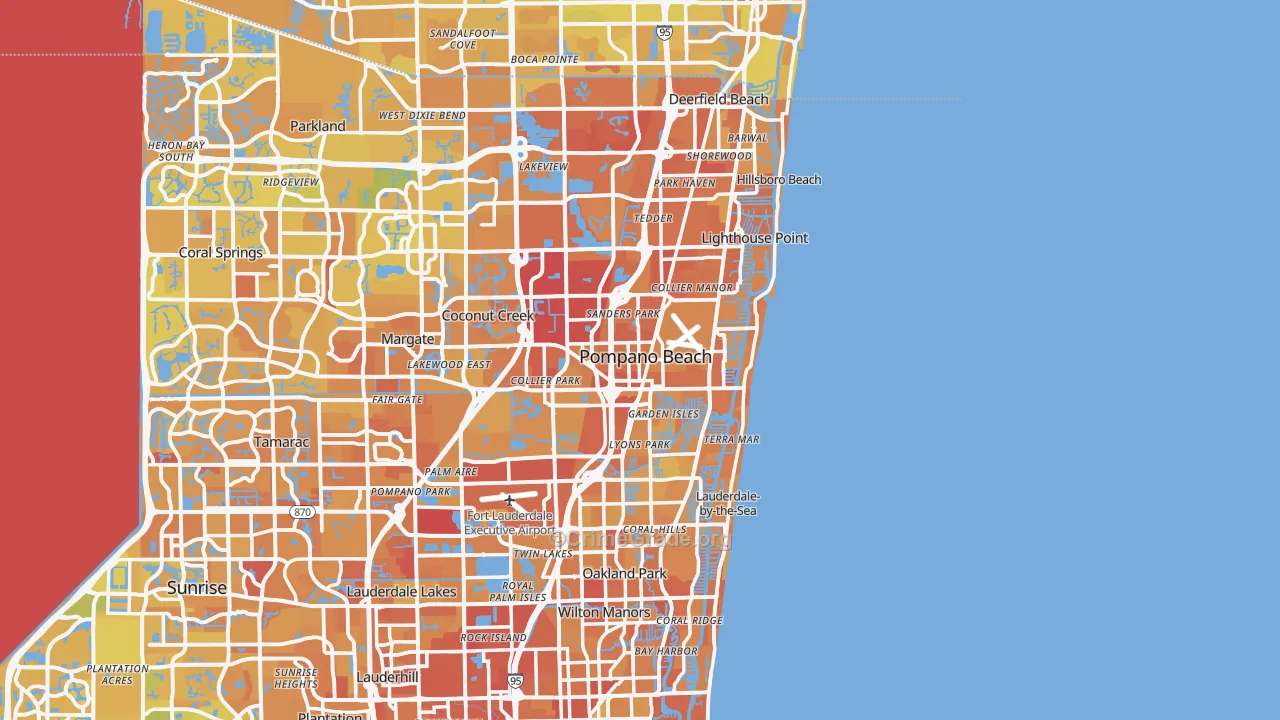 Pompano Beach, FL Map of Murder Rates