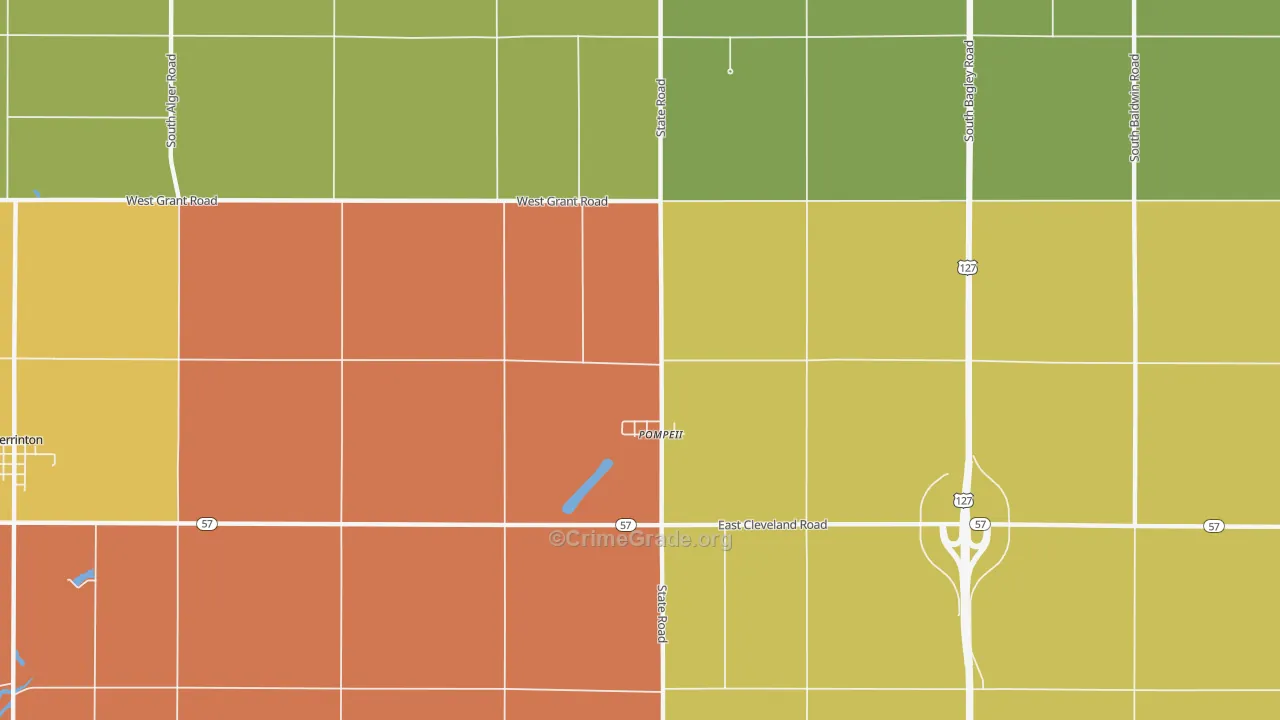 Pompeii, MI Map of Murder Rates