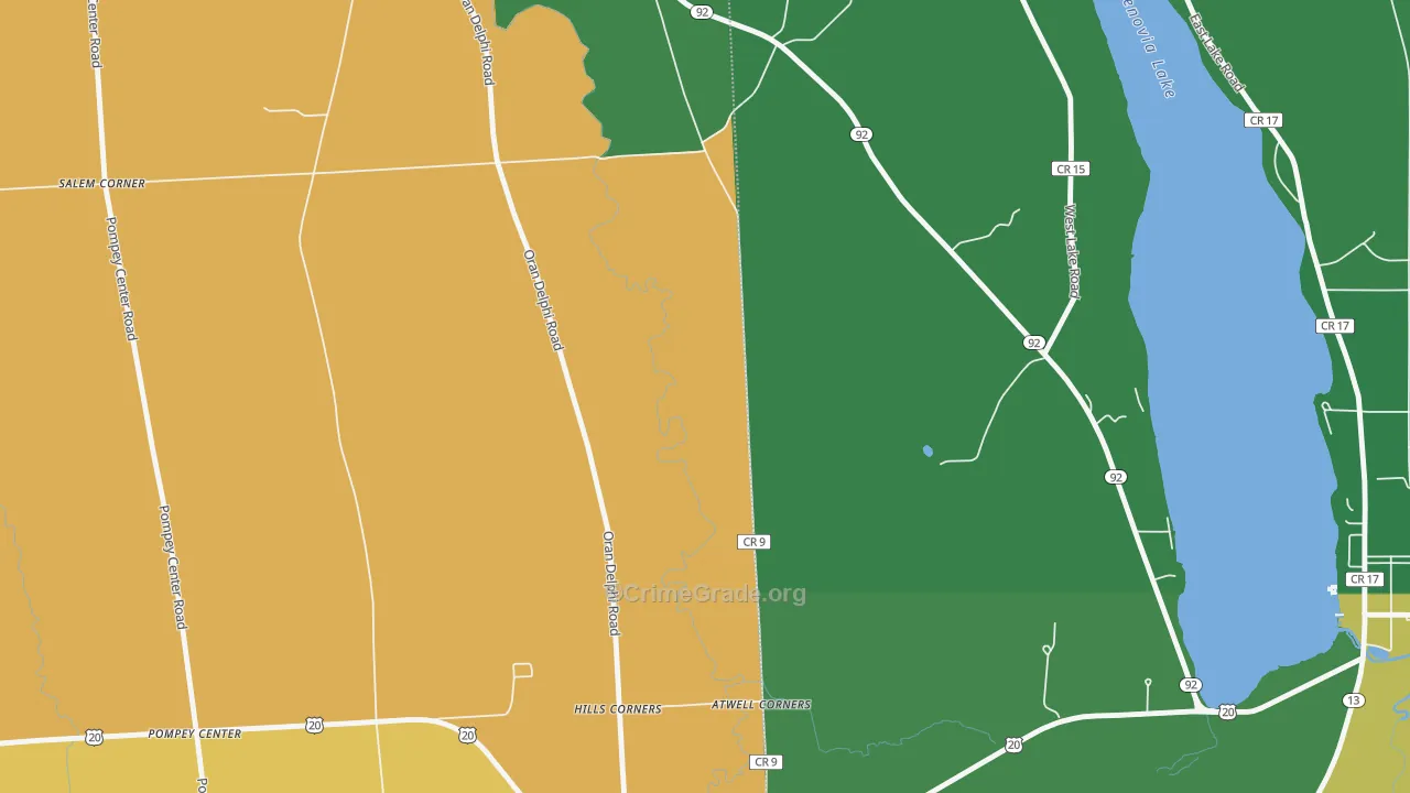 Pompey Center, NY Map of Murder Rates