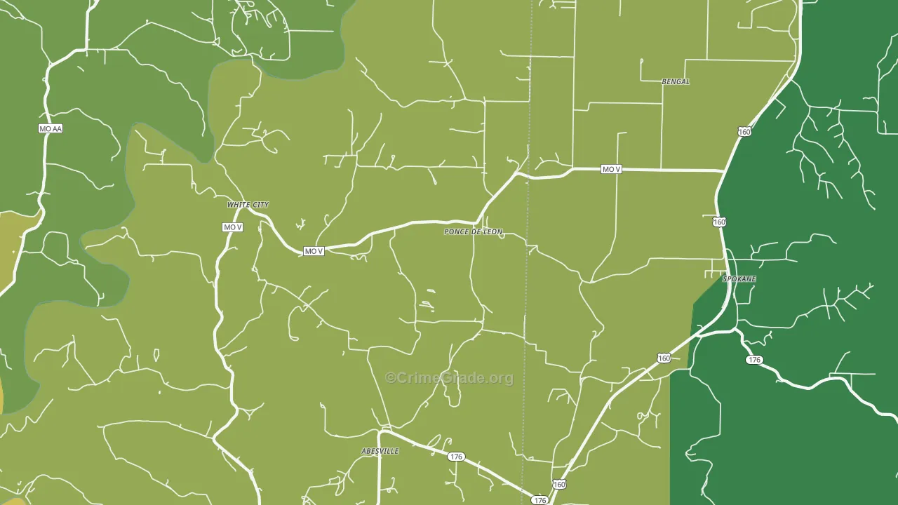 Ponce De Leon, MO Map of Murder Rates