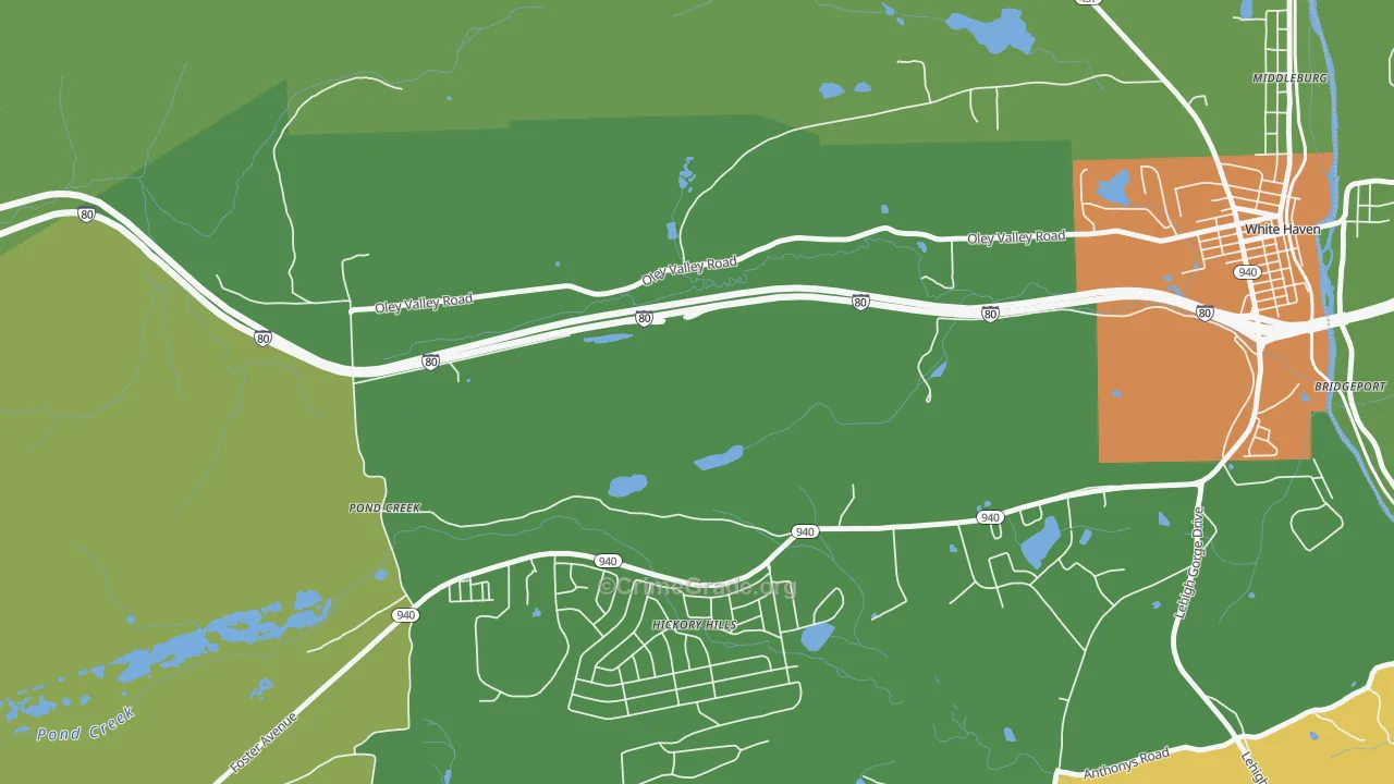 Pond Creek, PA Map of Murder Rates