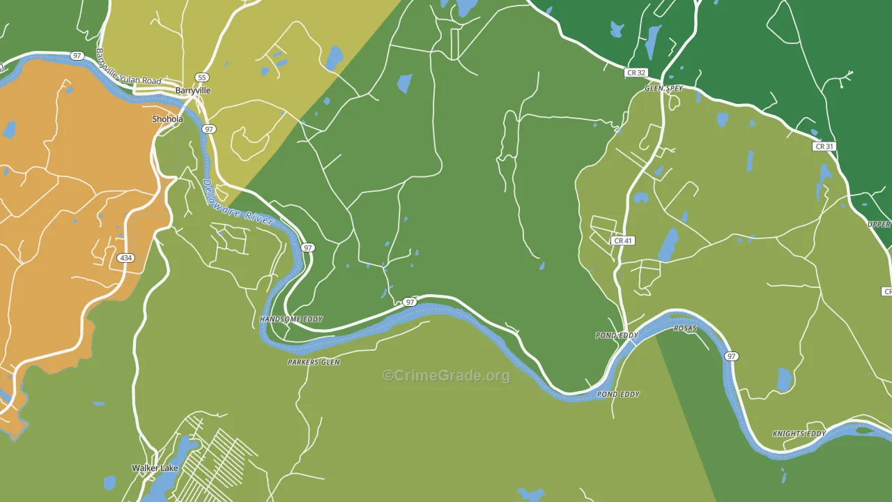 Pond Eddy, NY Map of Murder Rates
