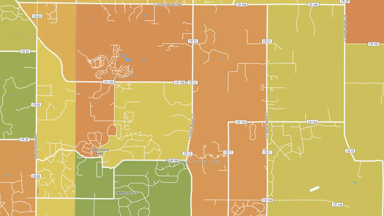 Ponderosa Park, CO Map of Murder Rates