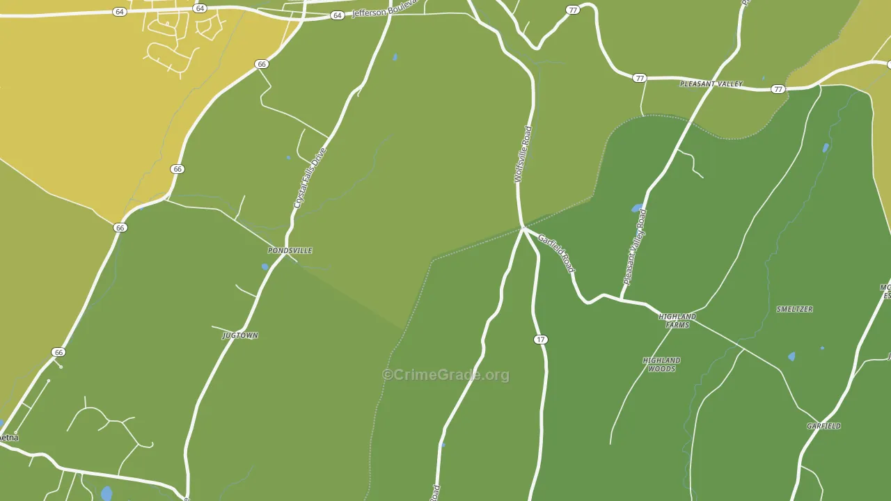 Pondsville, MD Map of Murder Rates