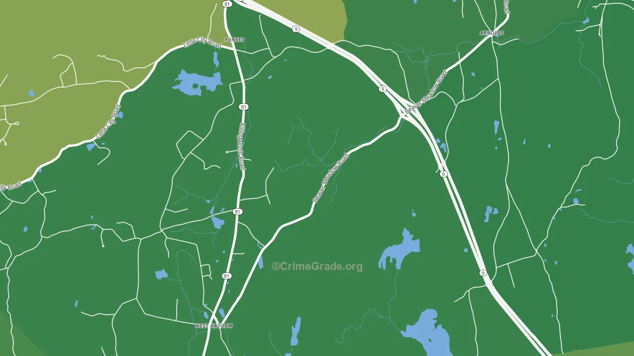 Ponset, CT Map of Murder Rates