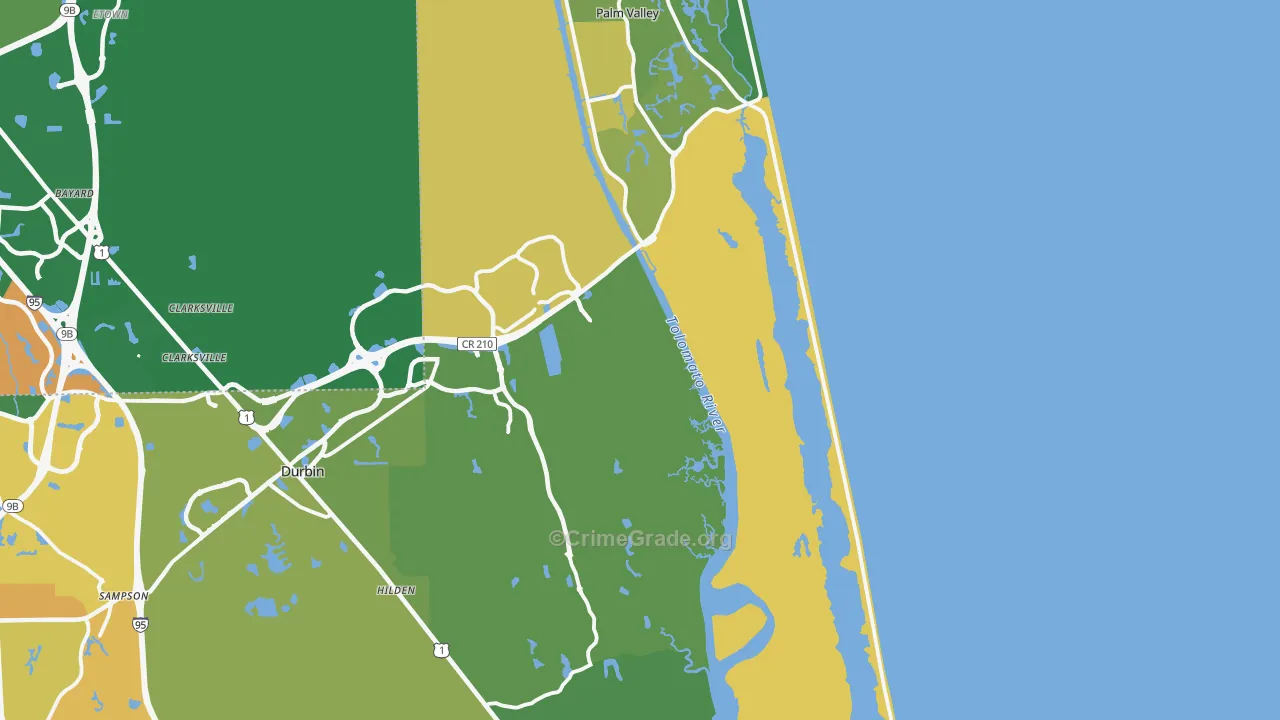 Ponte Vedra Beach, FL Map of Murder Rates