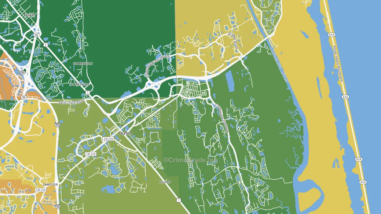 Ponte Vedra, FL Map of Murder Rates
