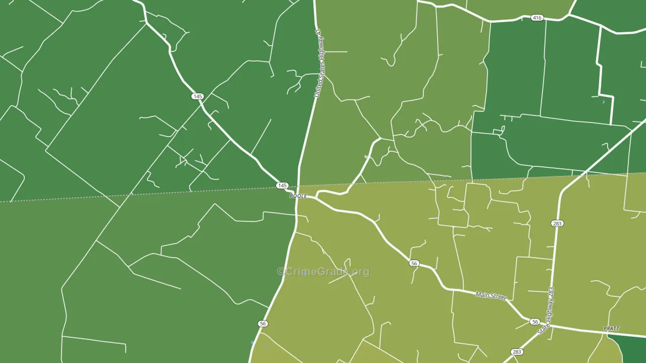 Poole, KY Map of Murder Rates