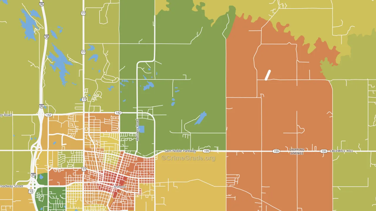 Pooleville, OK Map of Murder Rates