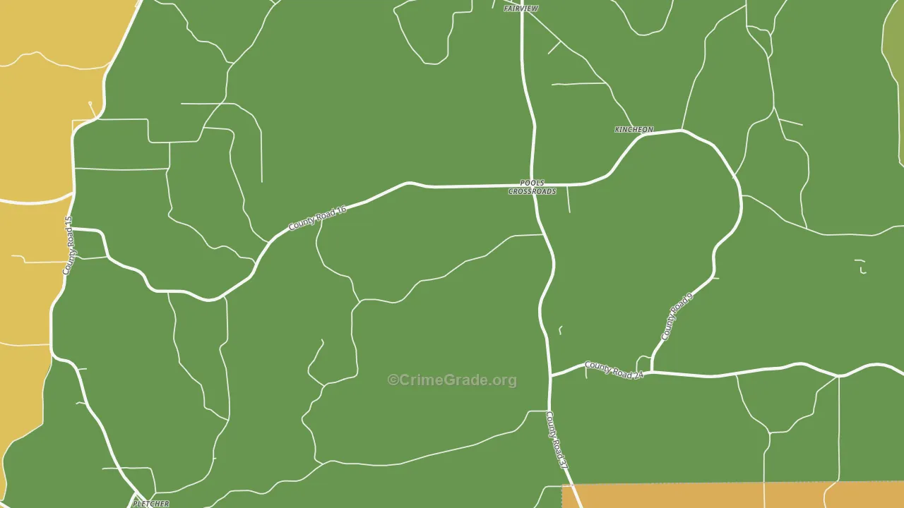 Pools Crossroads, AL Map of Murder Rates