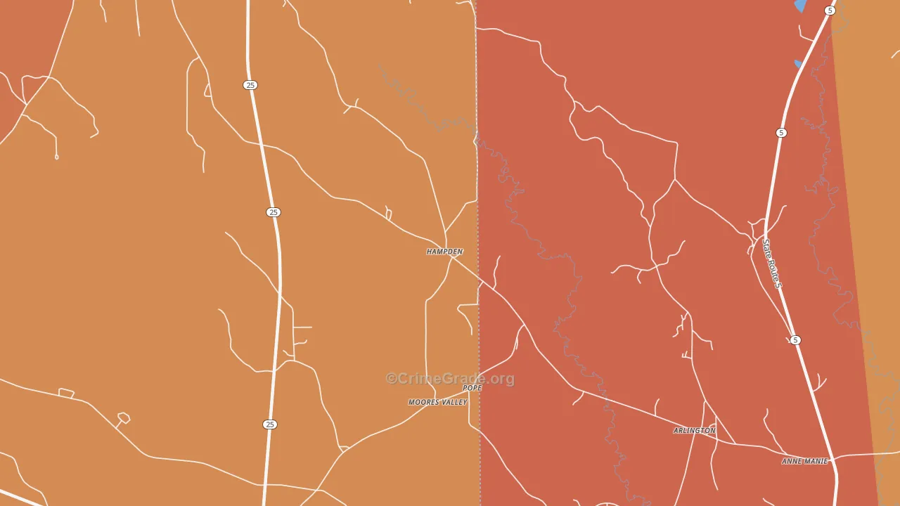 Pope, AL Map of Murder Rates