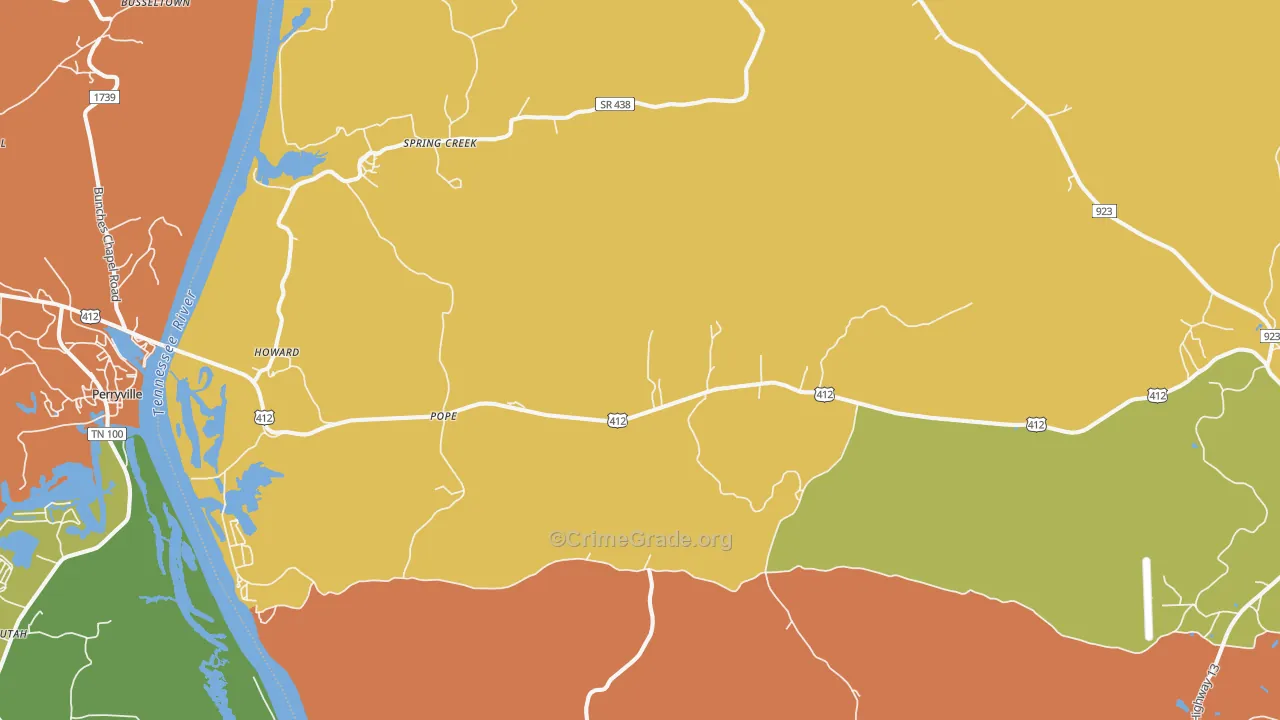 Pope, TN Map of Murder Rates