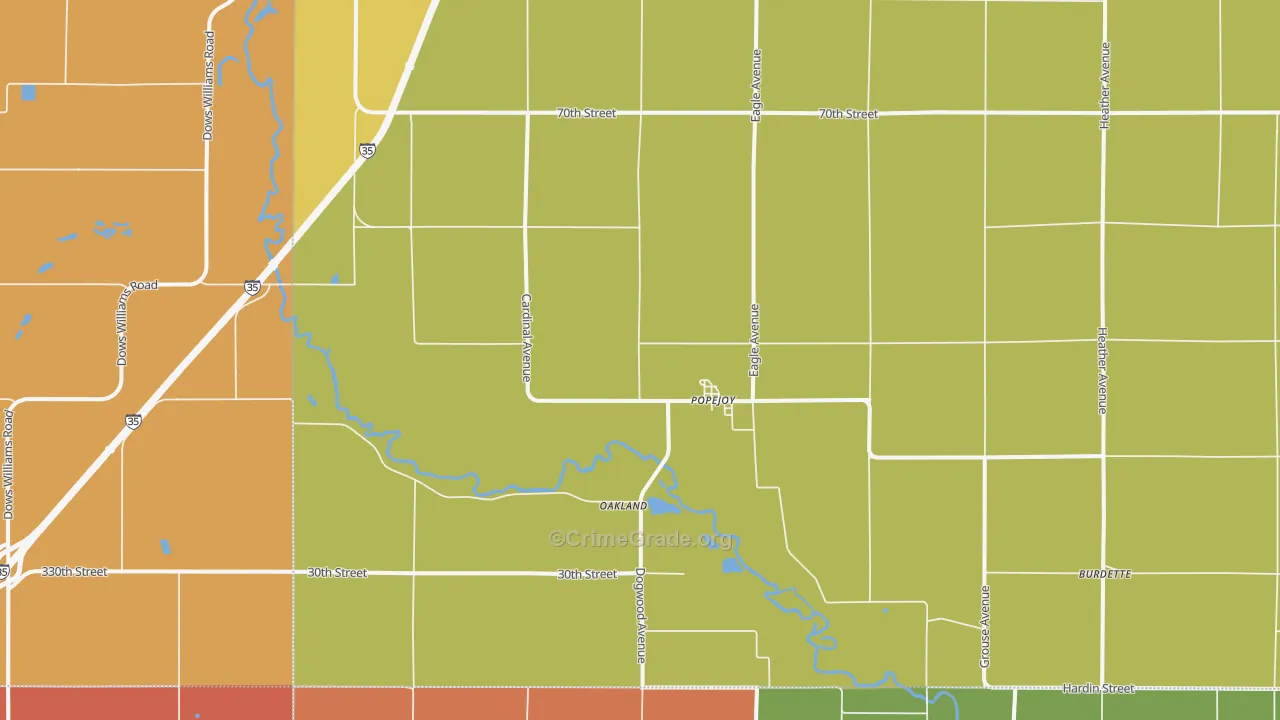 Popejoy, IA Map of Murder Rates