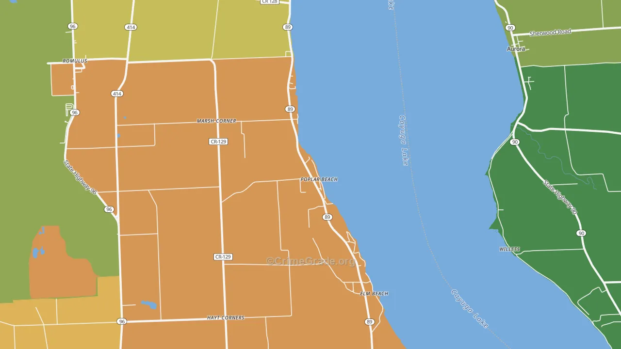 Poplar Beach, NY Map of Murder Rates