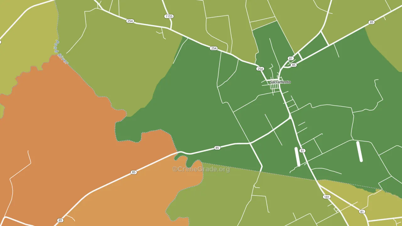 Poplar Grove, KY Map of Murder Rates