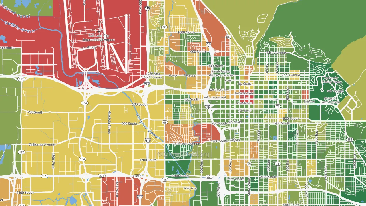 Poplar Grove, Salt Lake City, UT Map of Murder Rates