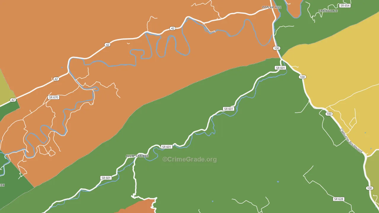 Poplar Hill, VA Map of Murder Rates