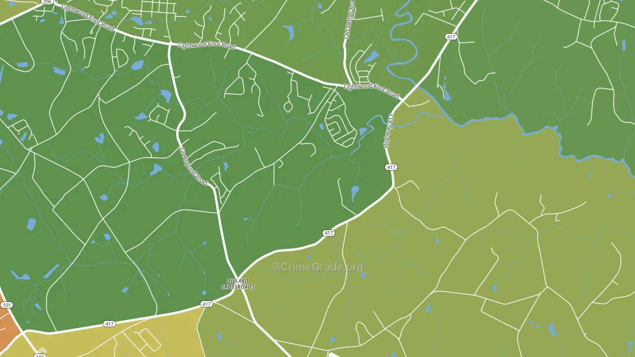 Poplar Springs, SC Map of Murder Rates