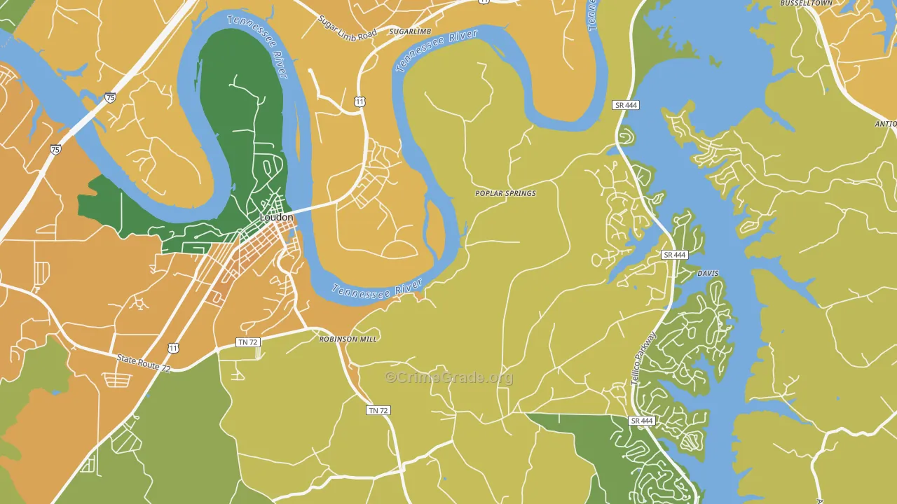 Poplar Springs, TN Map of Murder Rates