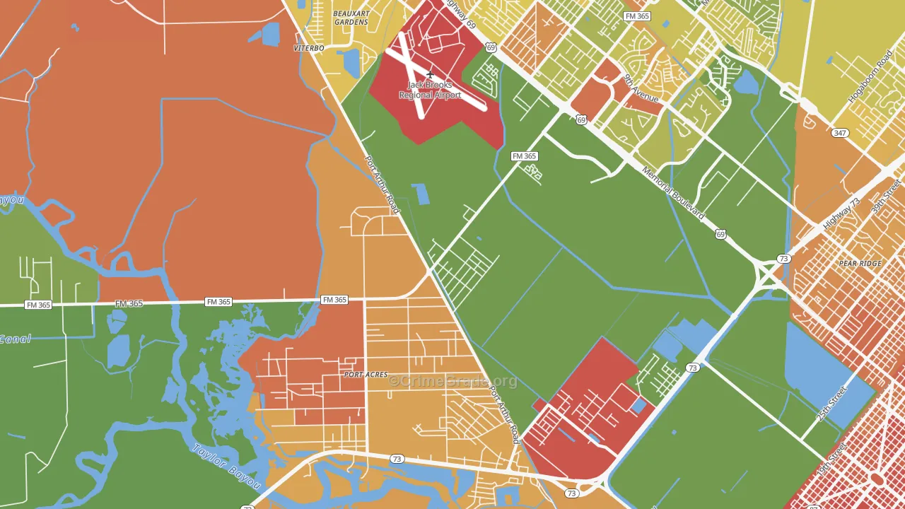 Port Acres, TX Map of Murder Rates