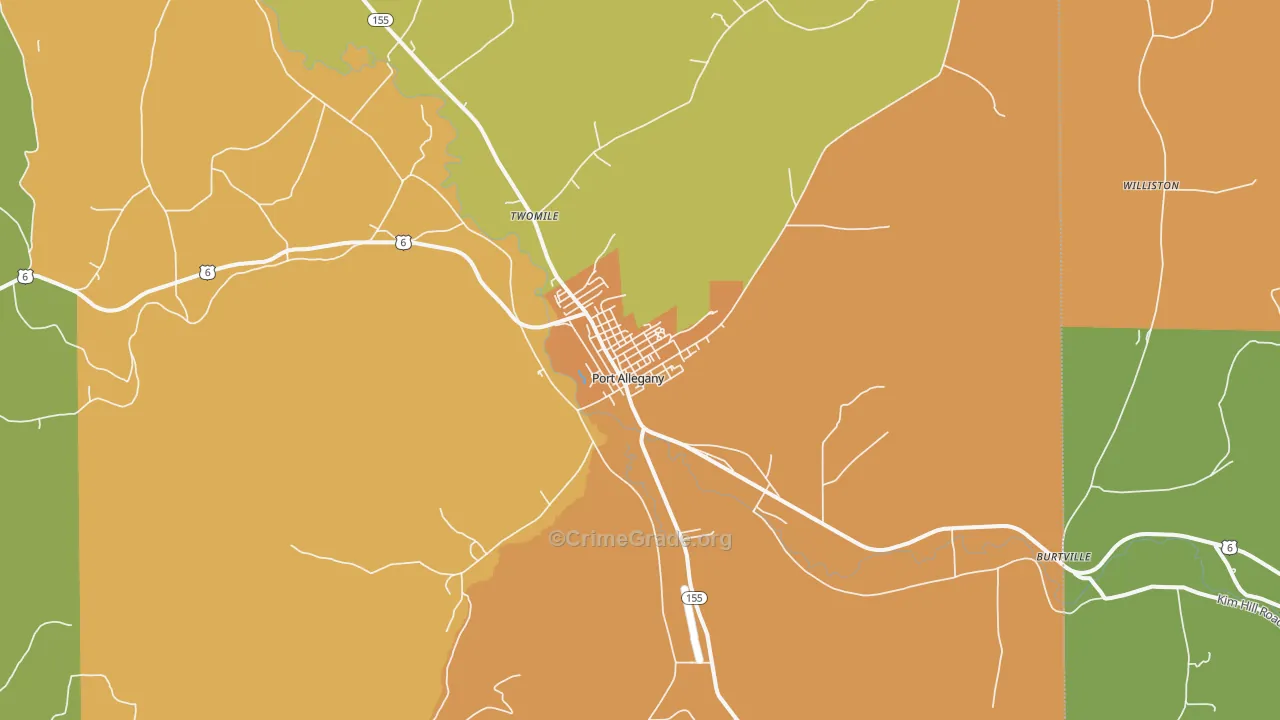 Port Allegany, PA Map of Murder Rates