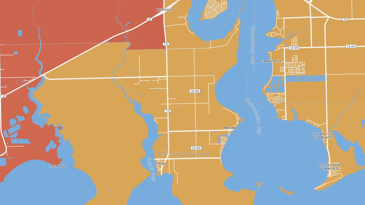 Port Alto, TX Map of Murder Rates