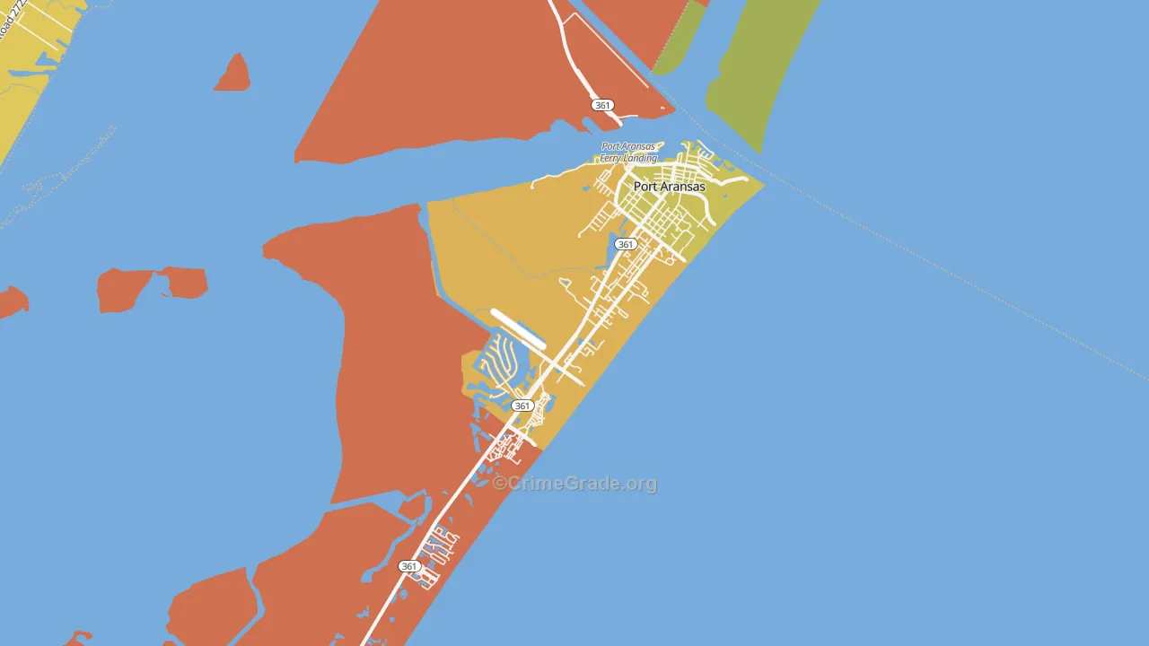 Port Aransas, TX Map of Murder Rates