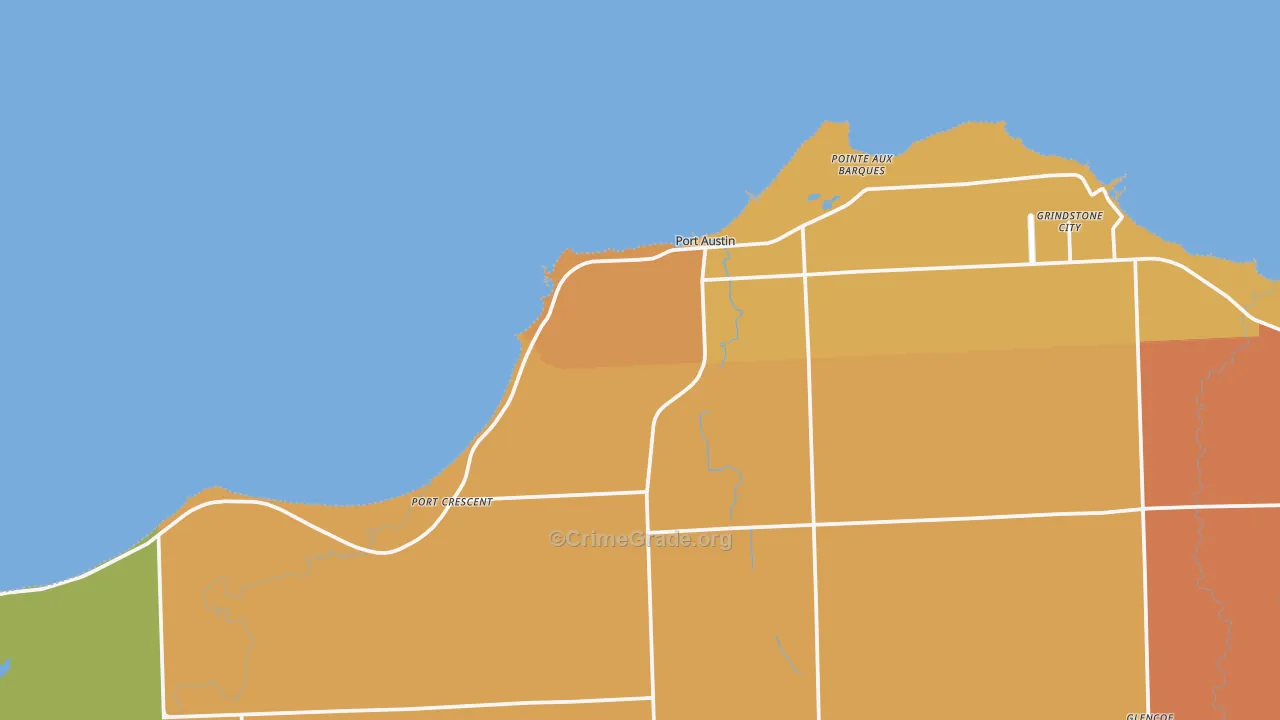Port Austin, MI Map of Murder Rates