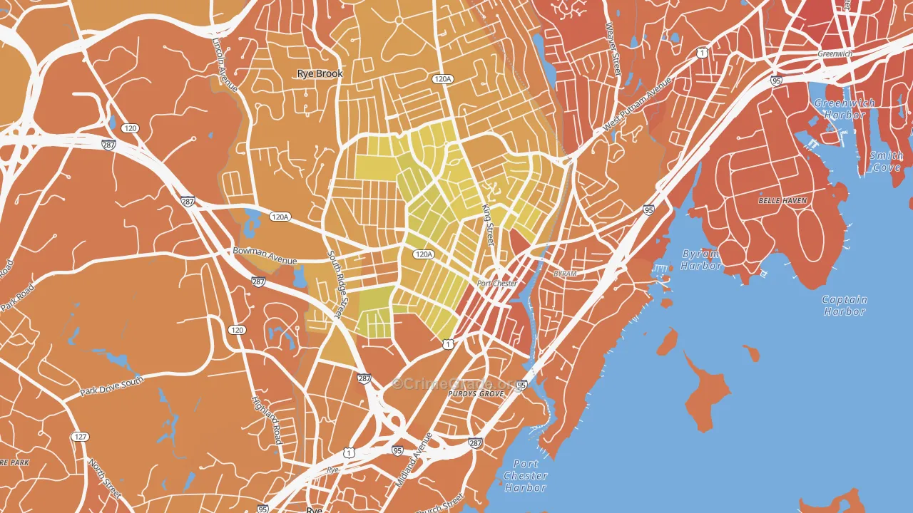 Port Chester, NY Map of Murder Rates