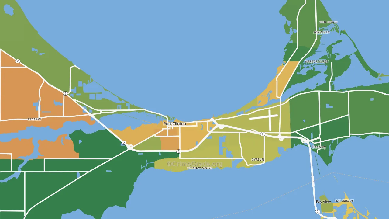 Port Clinton, OH Map of Murder Rates