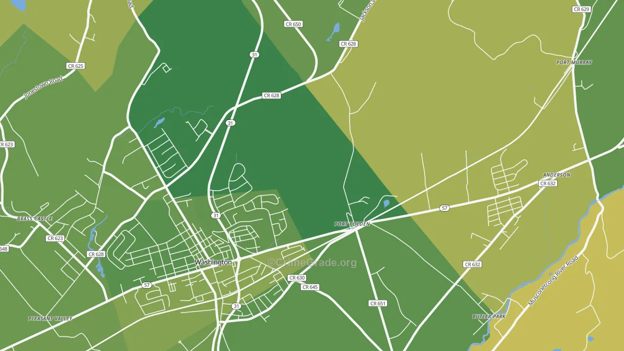 Port Colden, NJ Map of Murder Rates
