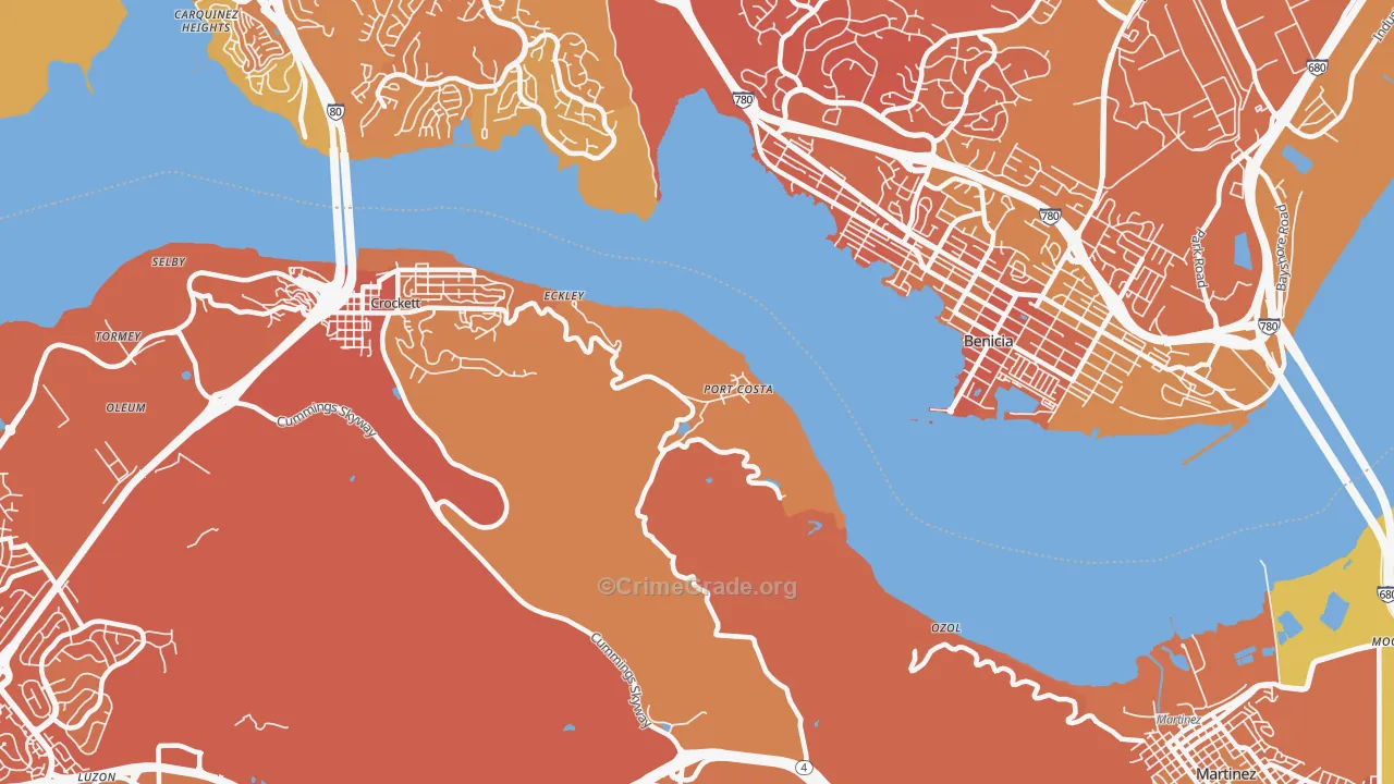 Port Costa, CA Map of Murder Rates