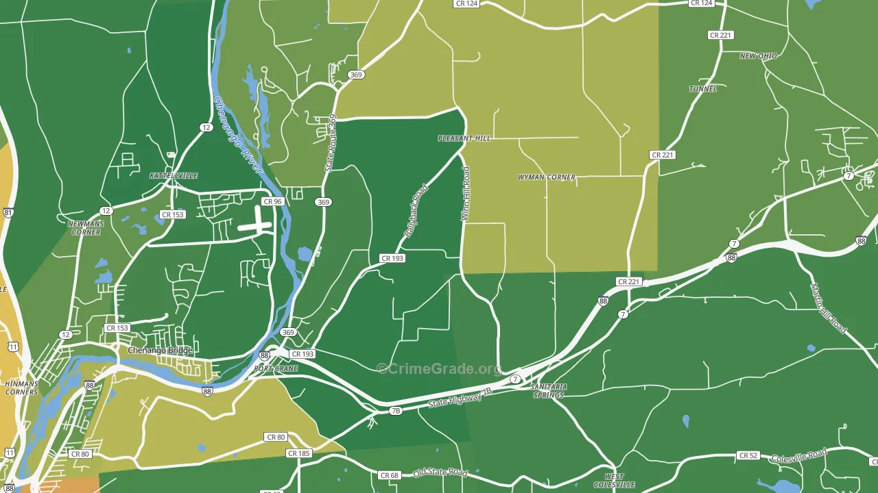 Port Crane, NY Map of Murder Rates