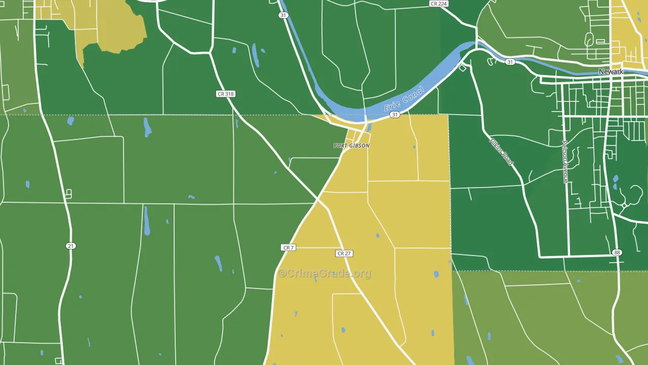 Port Gibson, NY Map of Murder Rates