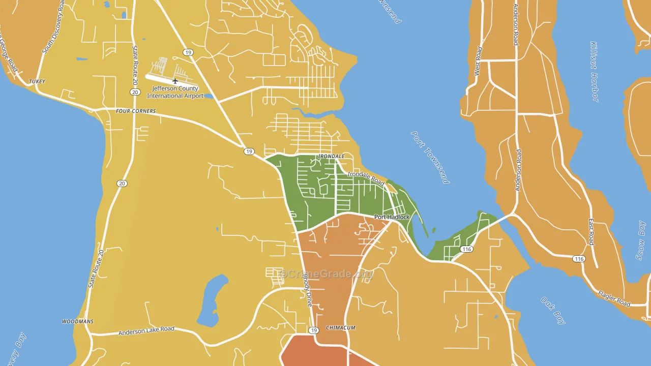 Port Hadlock-Irondale, WA Map of Murder Rates