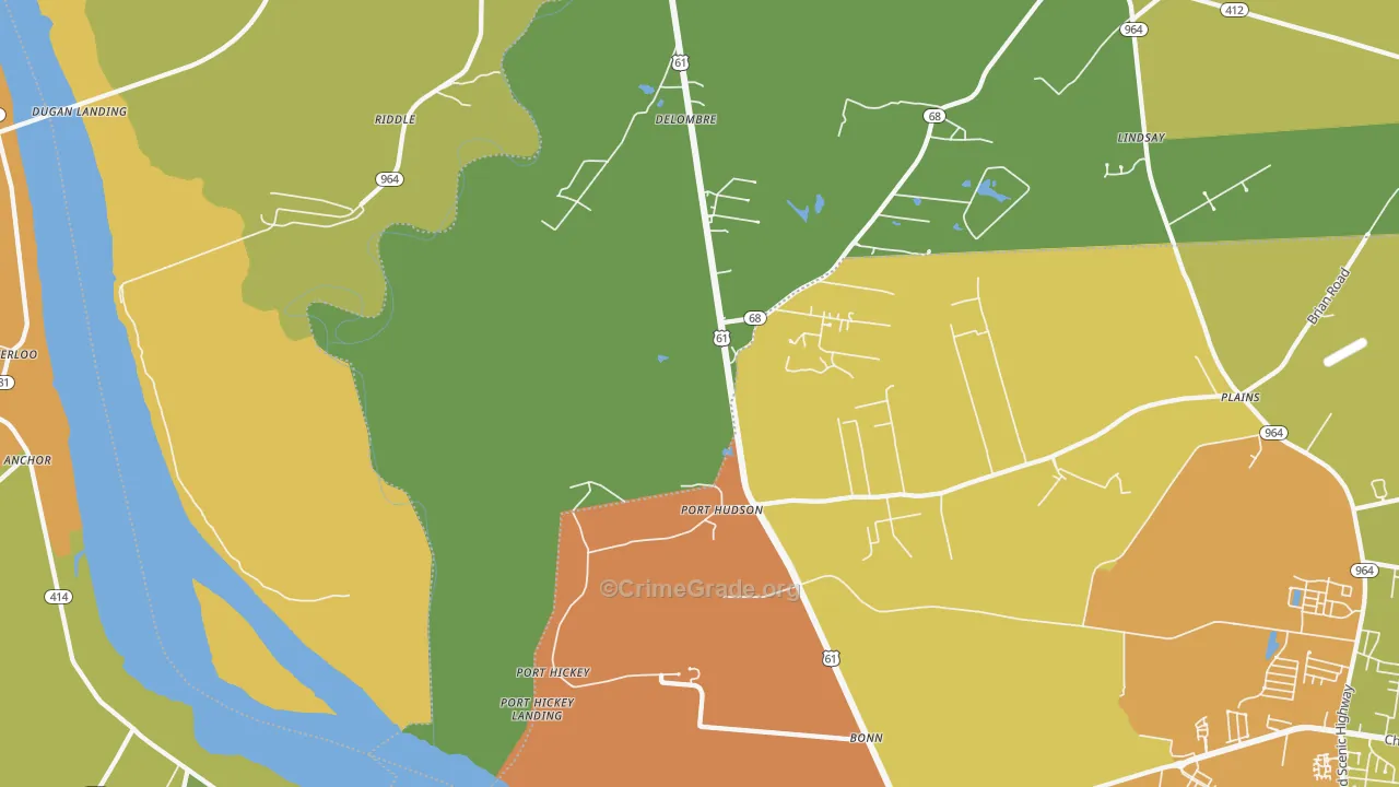 Port Hudson, LA Map of Murder Rates
