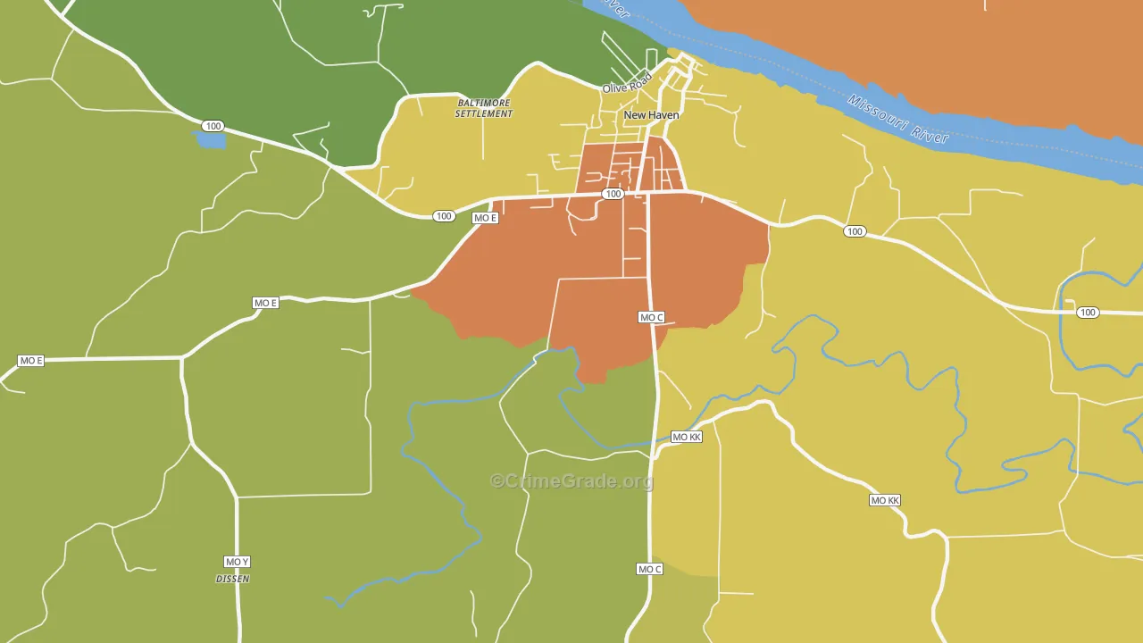 Port Hudson, MO Map of Murder Rates