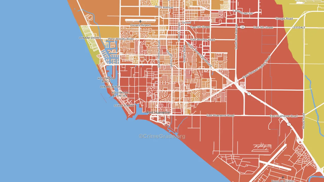 Port Hueneme, CA Map of Murder Rates