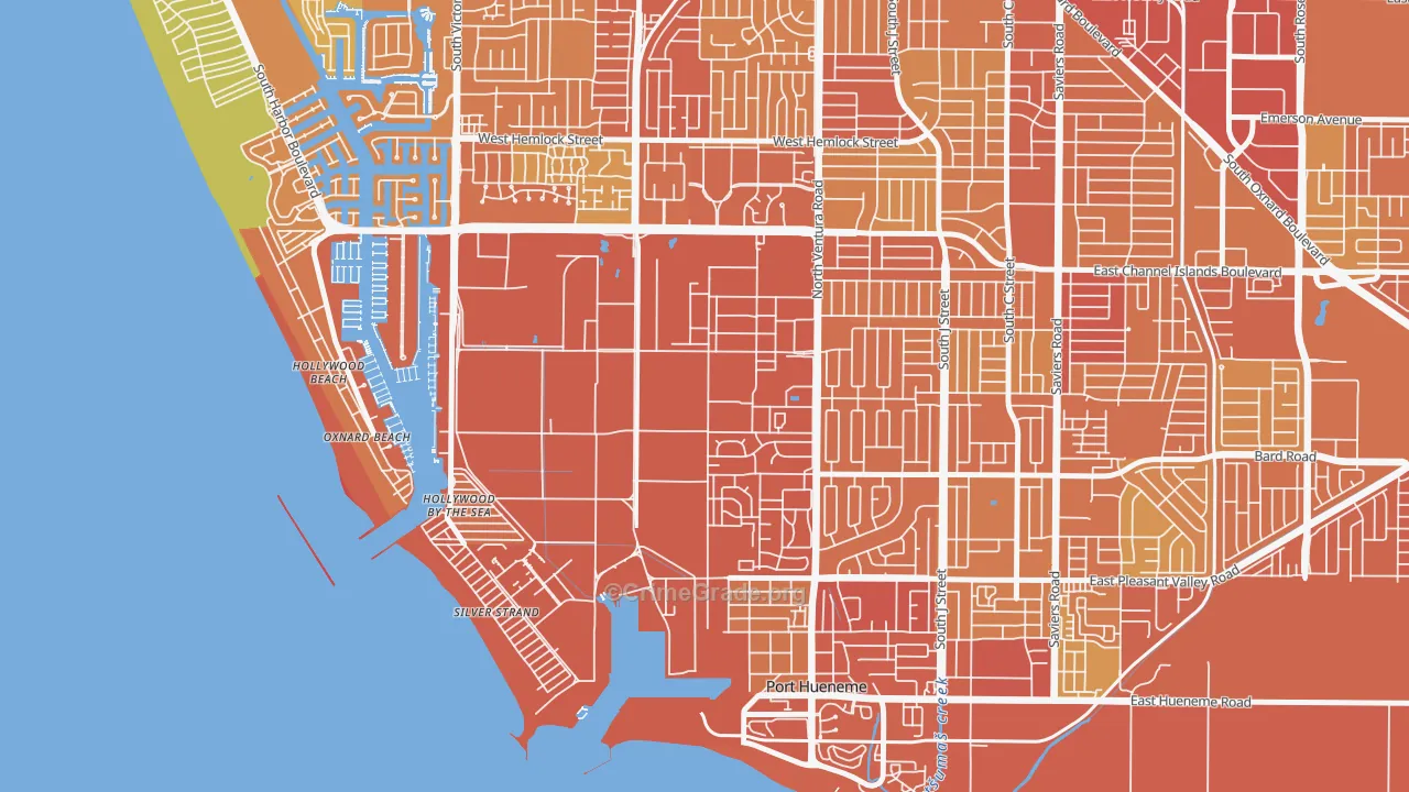 Port Hueneme Cbc Base, CA Map of Murder Rates