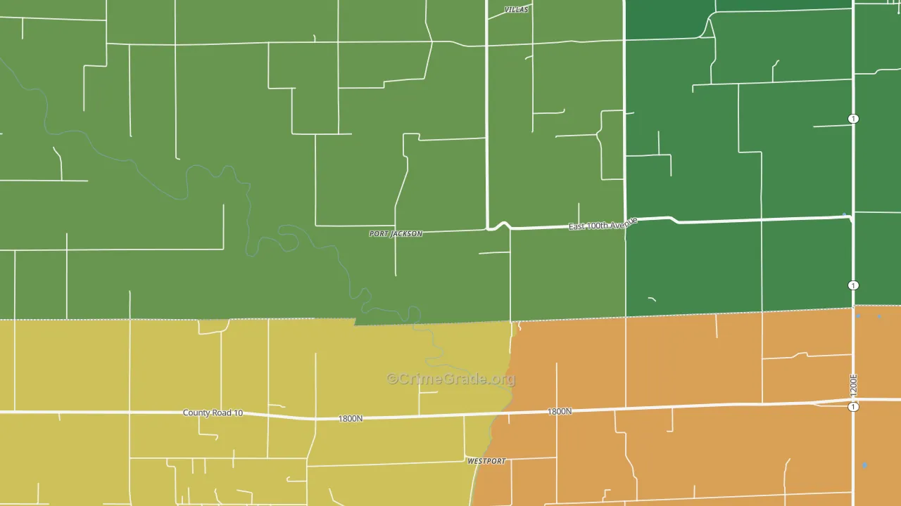Port Jackson, IL Map of Murder Rates