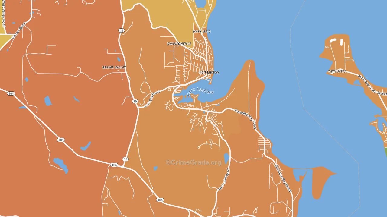 Port Ludlow, WA Map of Murder Rates