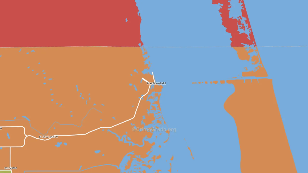 Port Mansfield, TX Map of Murder Rates