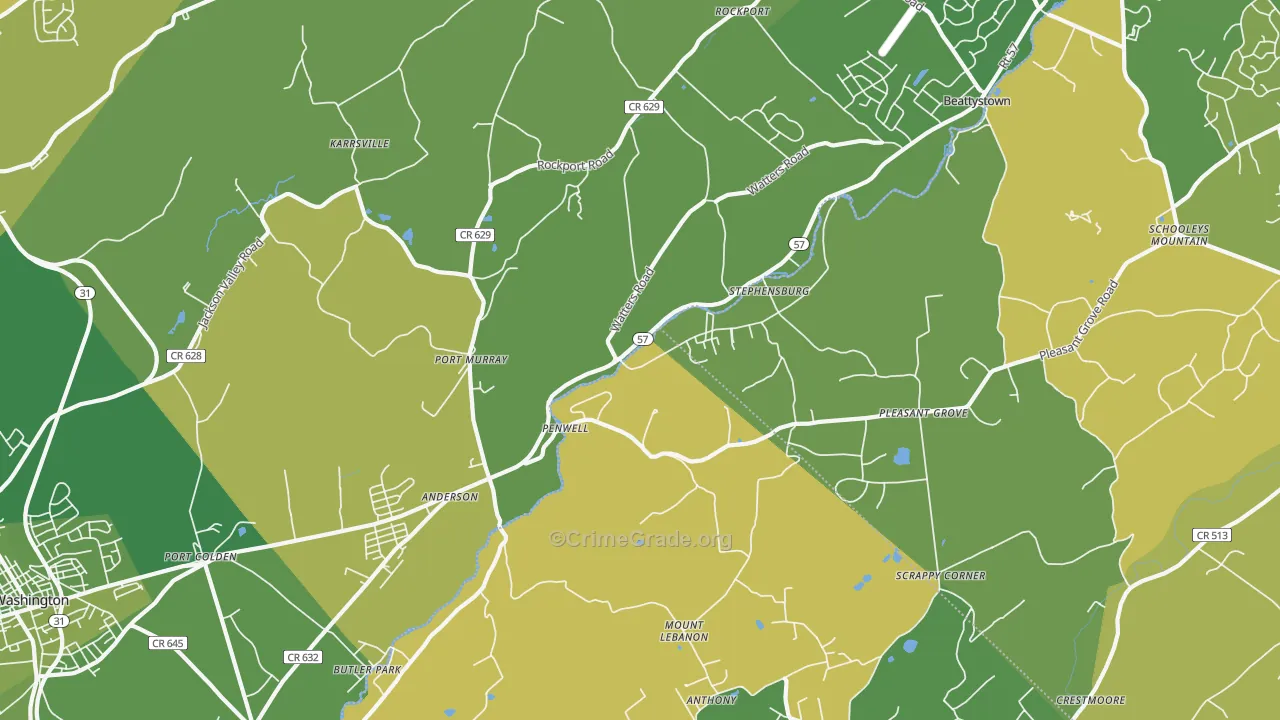 Port Murray, NJ Map of Murder Rates