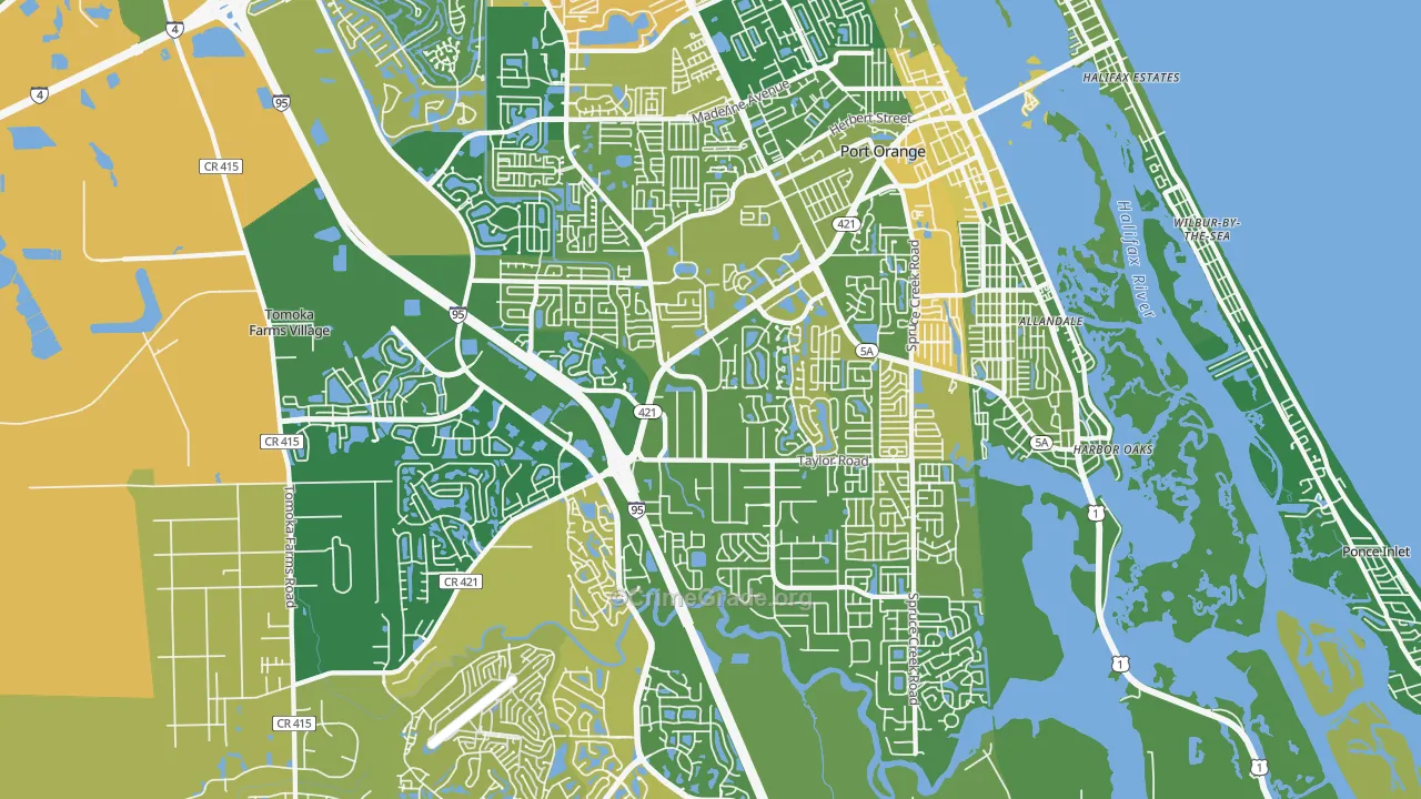 Port Orange, FL Map of Murder Rates