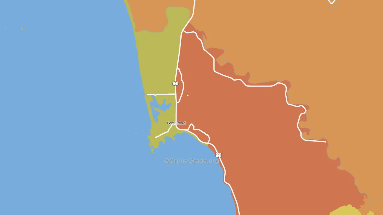 Port Orford, OR Map of Murder Rates