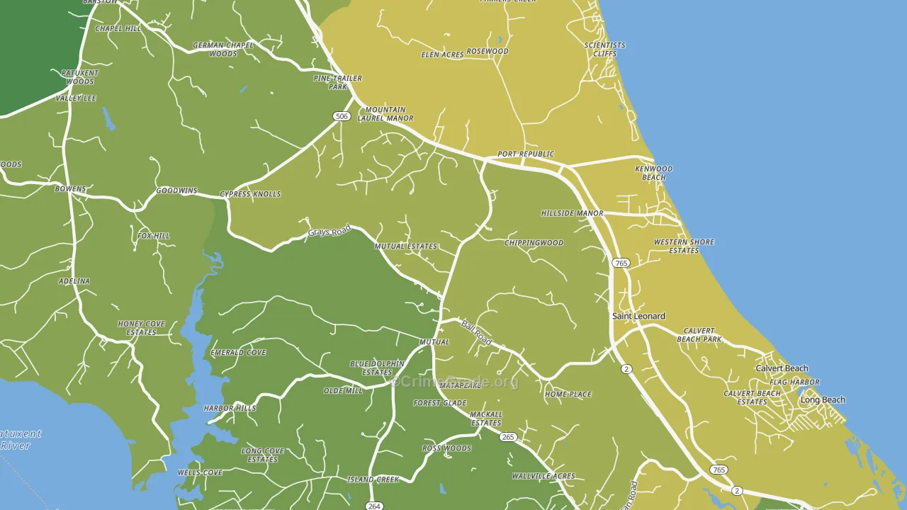 Port Republic, MD Map of Murder Rates