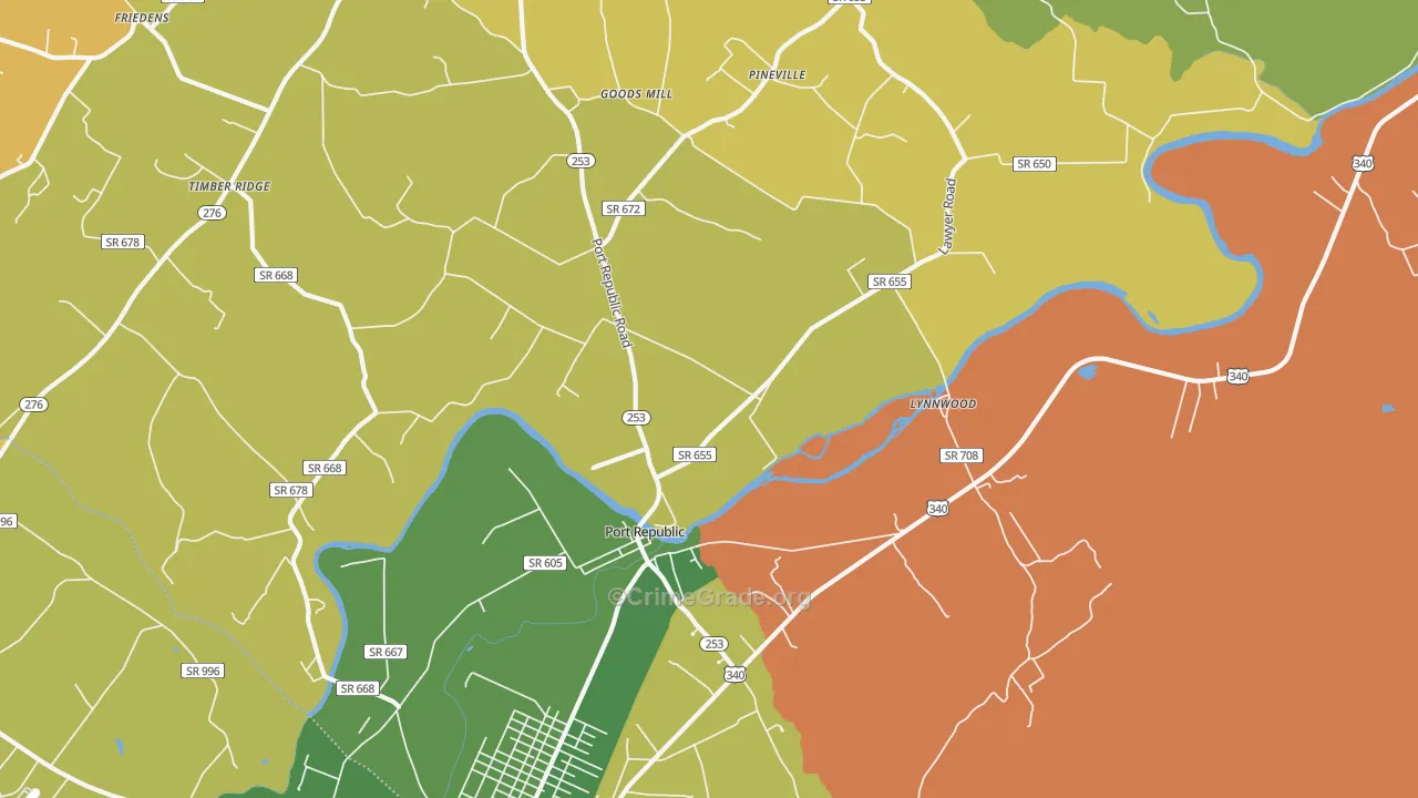 Port Republic, VA Map of Murder Rates