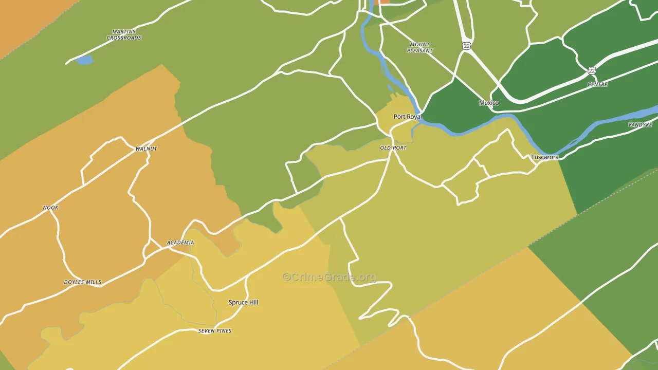 Port Royal, PA Map of Murder Rates
