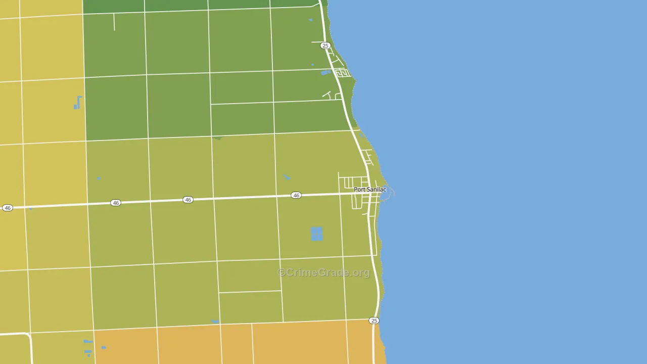 Port Sanilac, MI Map of Murder Rates