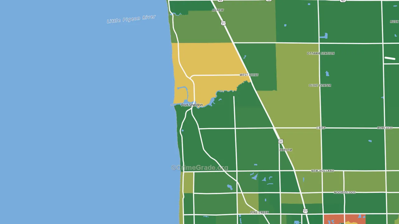 Port Sheldon, MI Map of Murder Rates